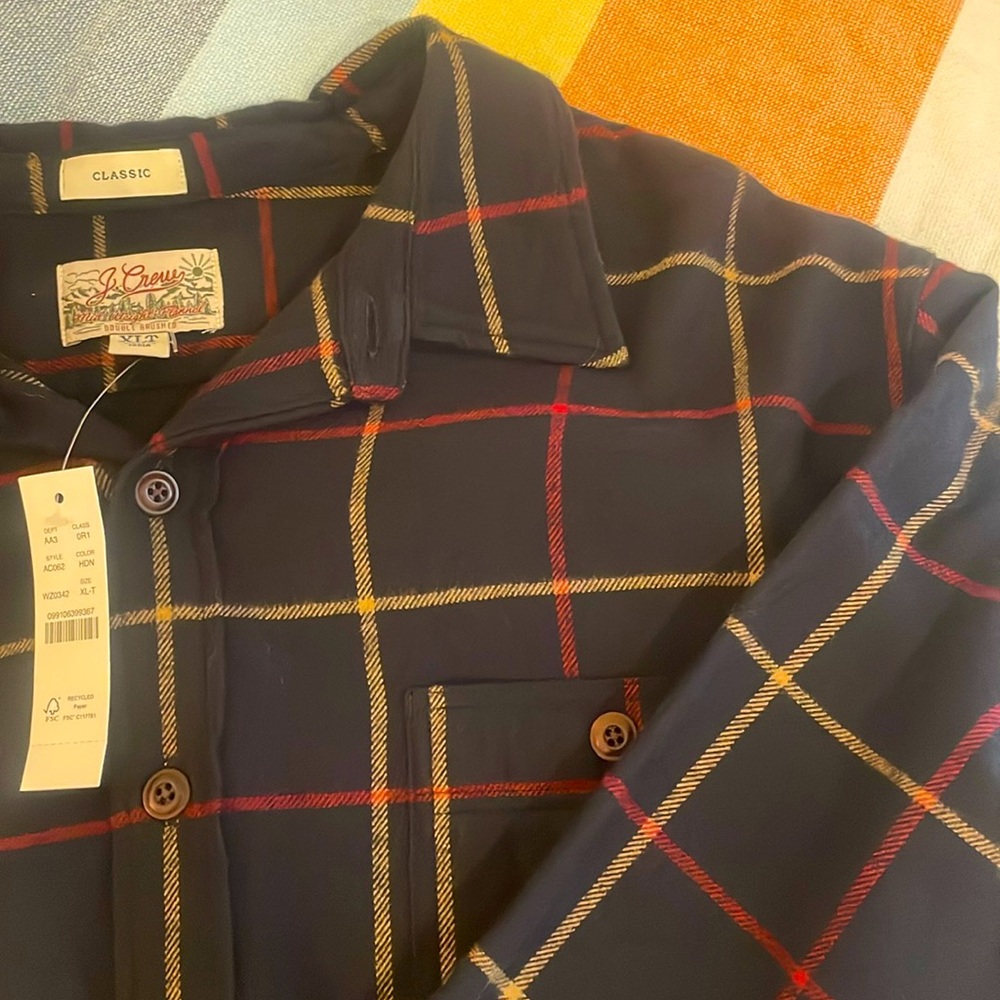 J Crew - Button Down - Mid weight Flanel - XLT - Brand New!